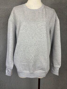 PINSPARK  Women's Oversized Sweatshirt Long Sleeve Pockets Gray Size Small NWTs.